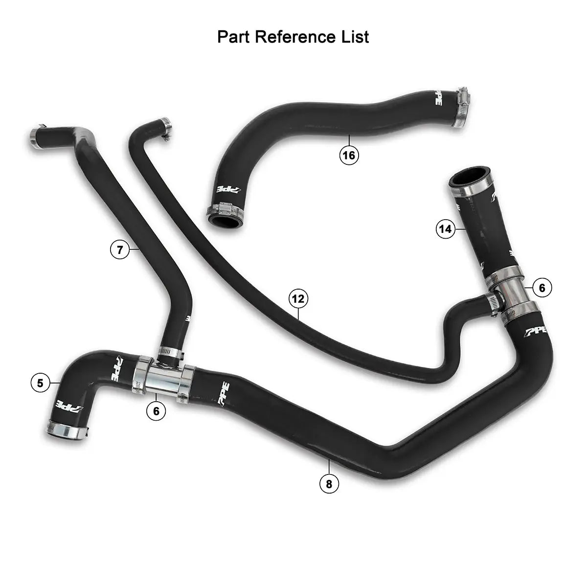 Performance Silicone Upper and Lower Coolant Hose Kit - 2001-2005 6.6L Duramax LB7/LLY