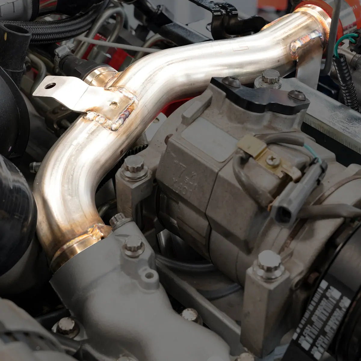 304 Stainless Steel Engine Coolant Return Pipe - 2001-2004 GM 6.6L Duramax