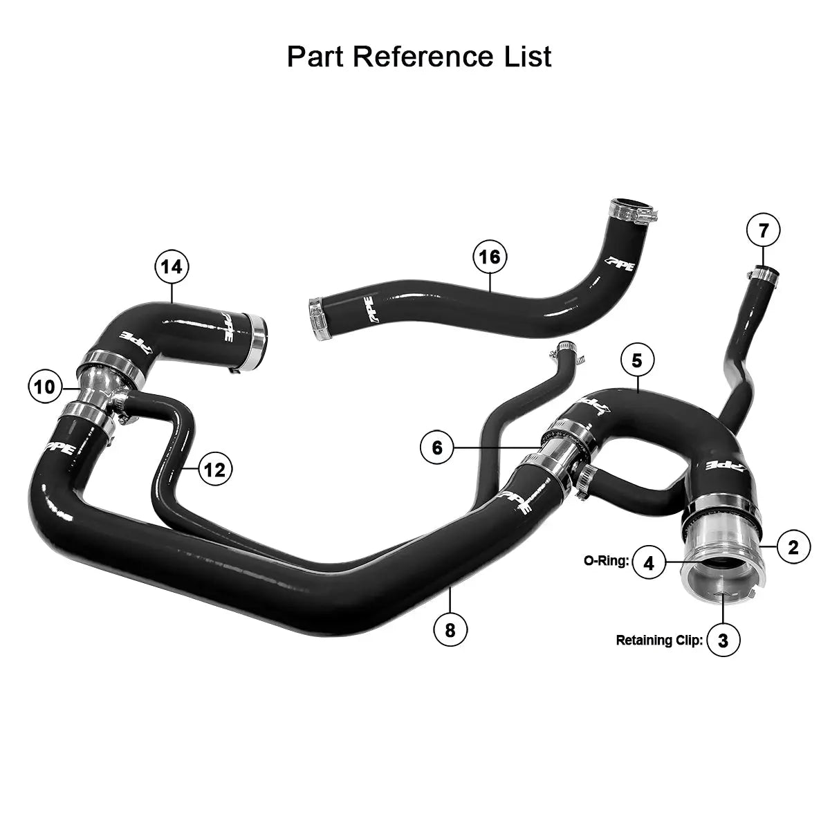Performance Silicone Upper and Lower Coolant Hose Kit - 2006-2010 6.6L Duramax LBZ/LMM