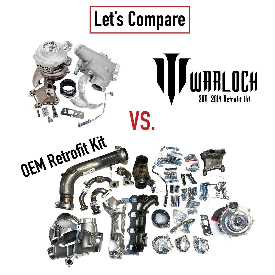 KC Warlock Retrofit Kit - 6.7 Powerstroke (2011-2014) Comparison