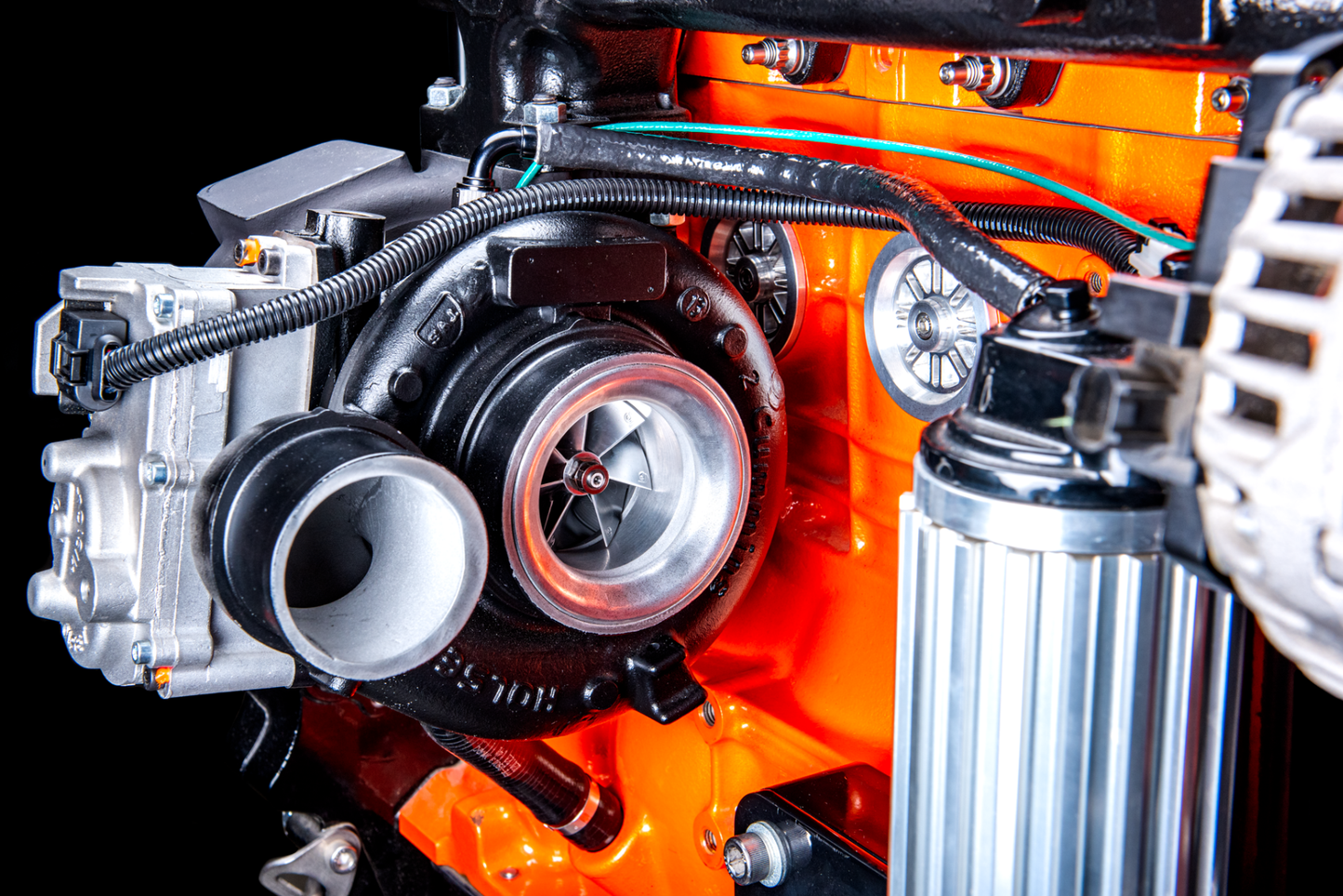 Cheetah® Turbocharger for 2013-2018 6.7L Cummins mounted on engine